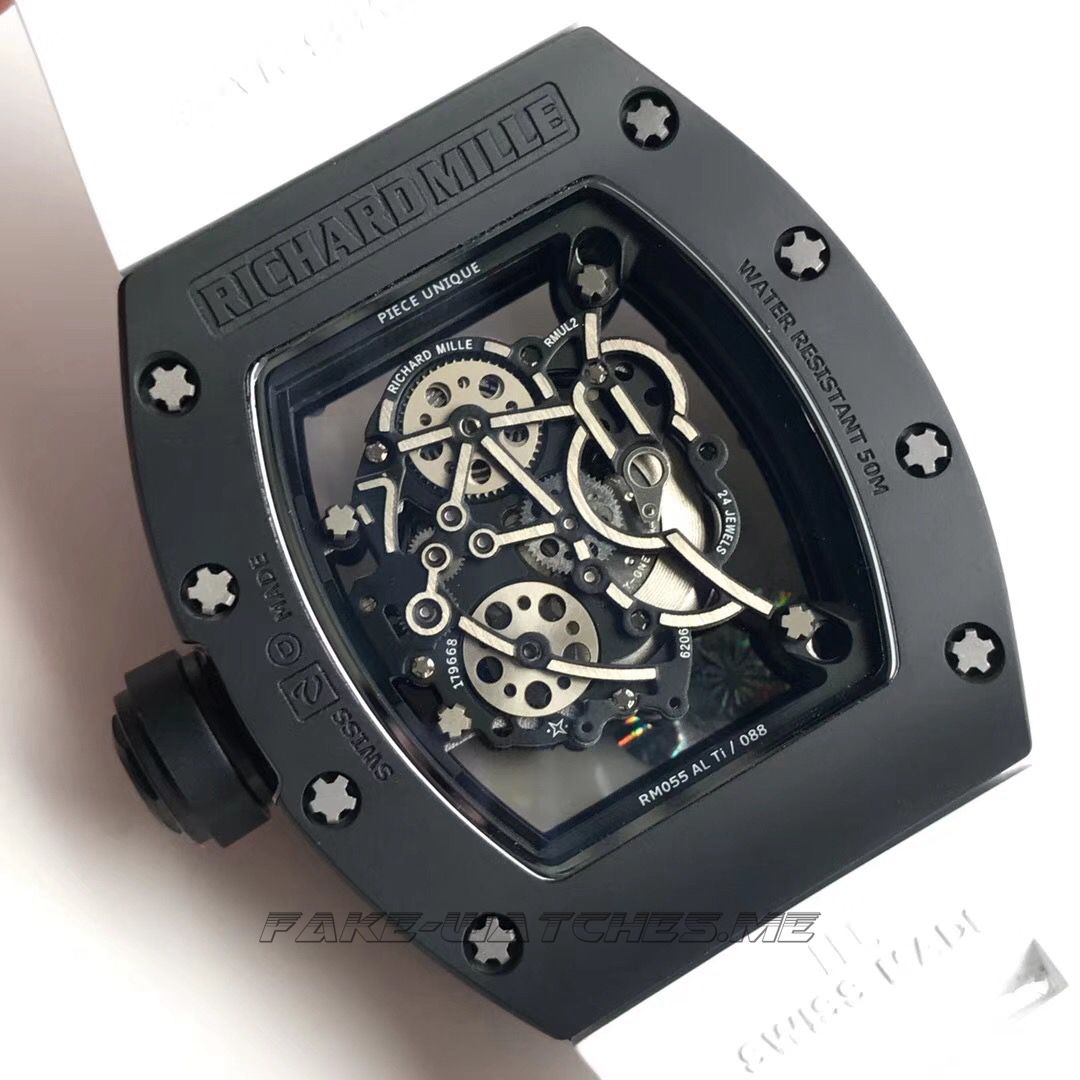 Richard Mille RM55 KV Black Ceramic Black Skeleton Dial